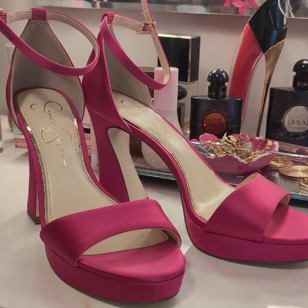 Jessica Simpson Pink High Heels with Platform Sole